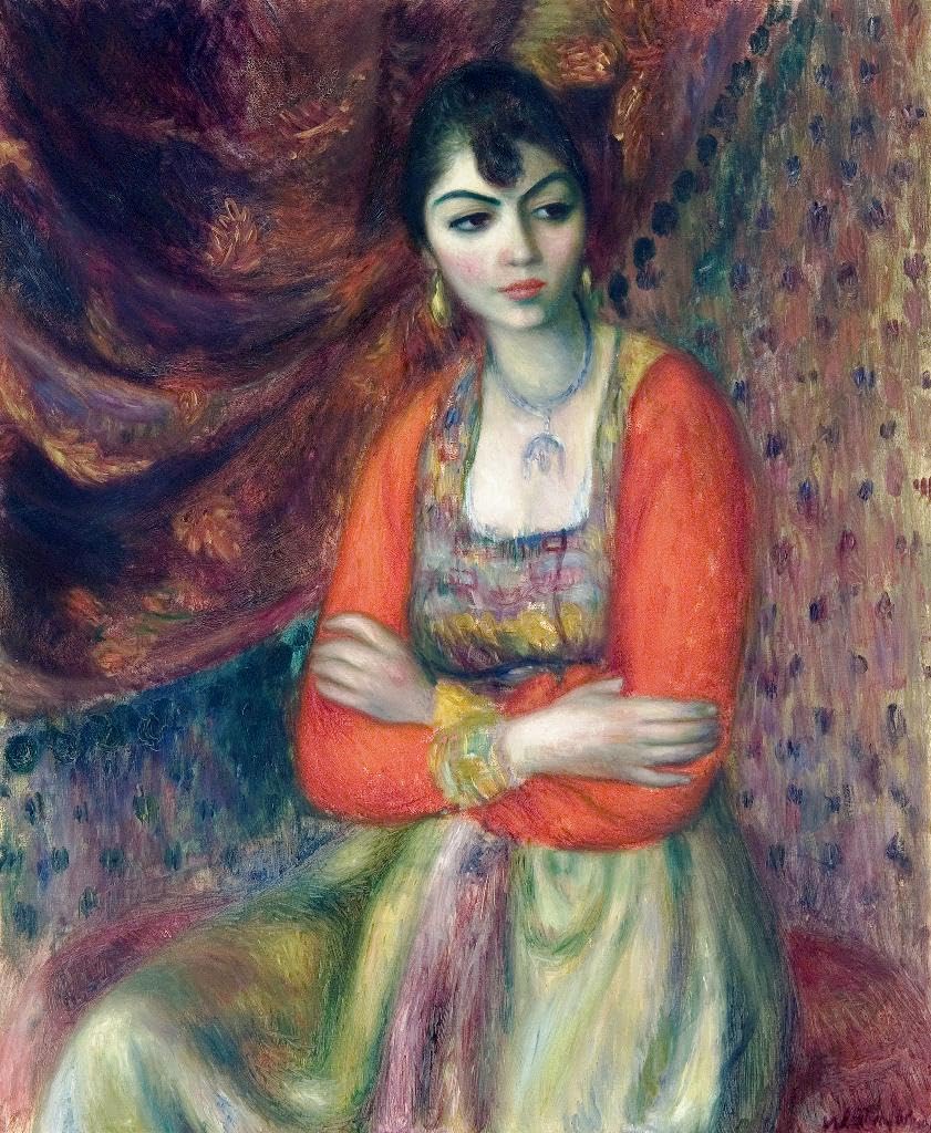 Fizdi - Framed Canvas Wall Painting - Armenian Girl By William James Glackens - Art Print for Home & Office Wall Decor.|15 Inches X 18 Inches||PRT_6953-15-18|