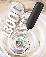 Vista 2 de CIRCLE JOY Espumador de leche recargable de mano, cabezal de batidor de doble bobina, espumador de café eléctrico, varilla espumadora de mano