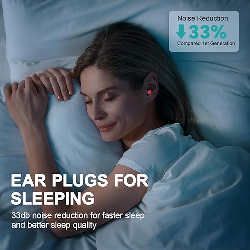 Miniatura 4 de Tapones para los oídos para reducir el ruido, cómodos tapones para los oídos para dormir con cancelación de ruido, 2 pares de tapones reutilizables