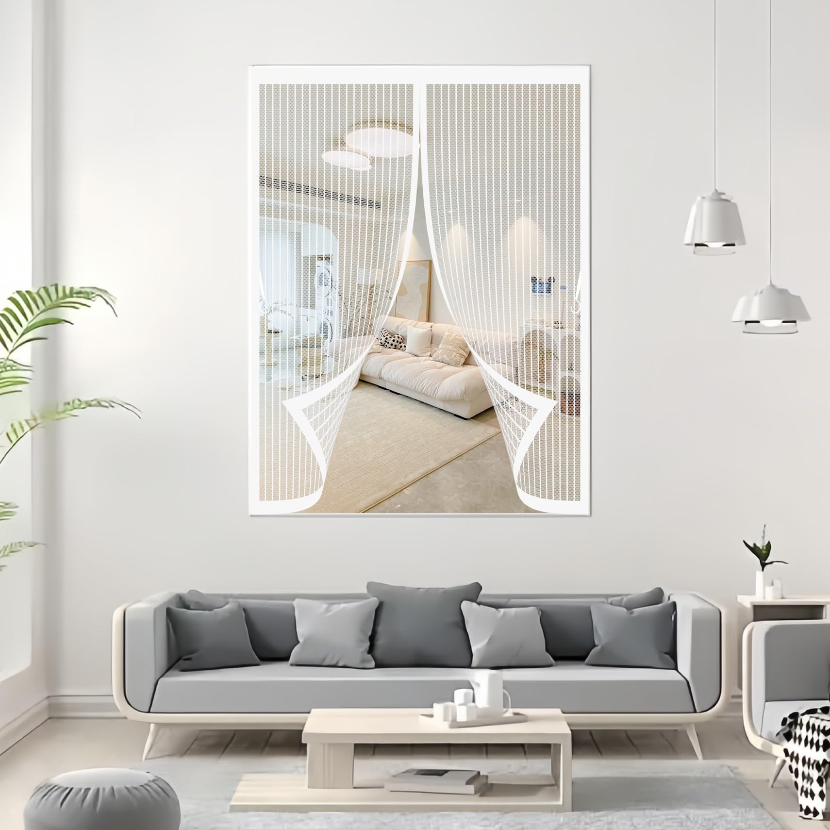 Fini les insectes : moustiquaire fenetre coulissante aimantee sans percage blanc