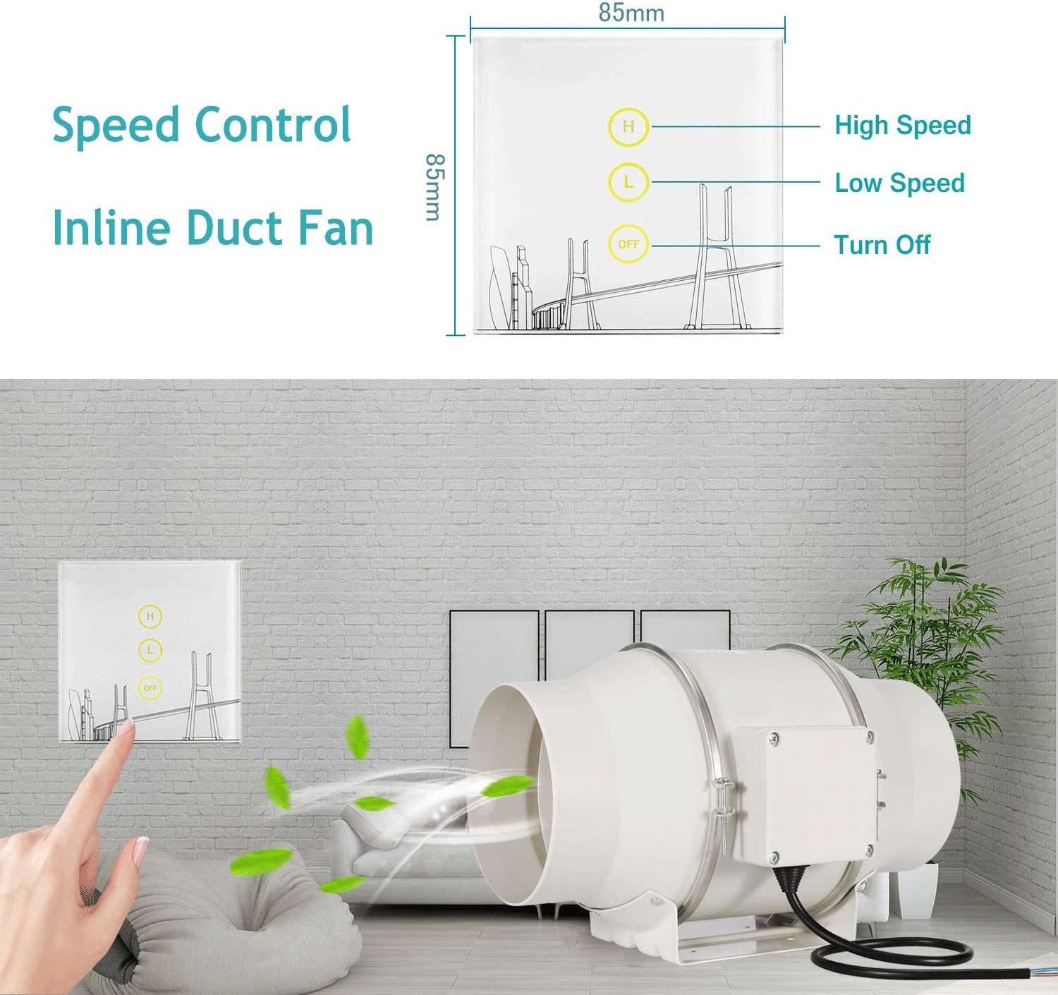 Tесh Dеаlѕ 🔥 HG POWER 6'' Inline Duct Fan Exhaust Extractor Fan HVAC Ventilation Fan with Wireless Intelligent Thermostat Variable Speed Controller for Indoor & Outdoor Ducting