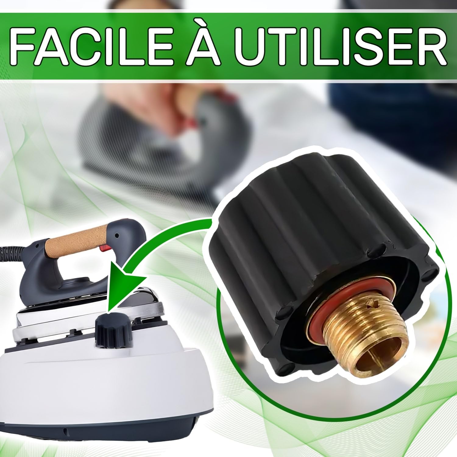 Bouchon avec Filetage Mâle 3/8" et Pression de Travail 4,5 Bar pour Polti | Complète avec Joint - Garantie de 5 Ans - MADE IN ITALY - ONIX TECH