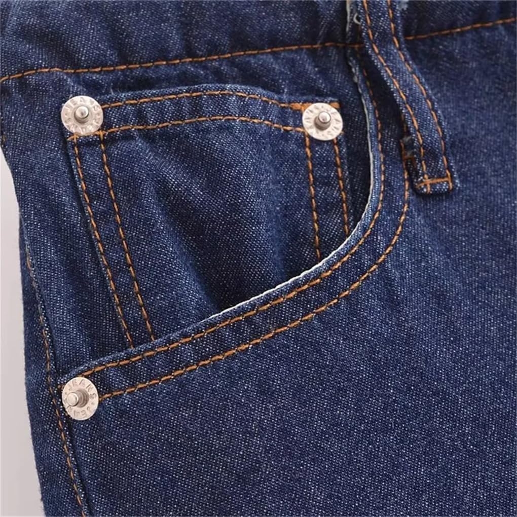 Women's Elastic Waist Straight Jeans