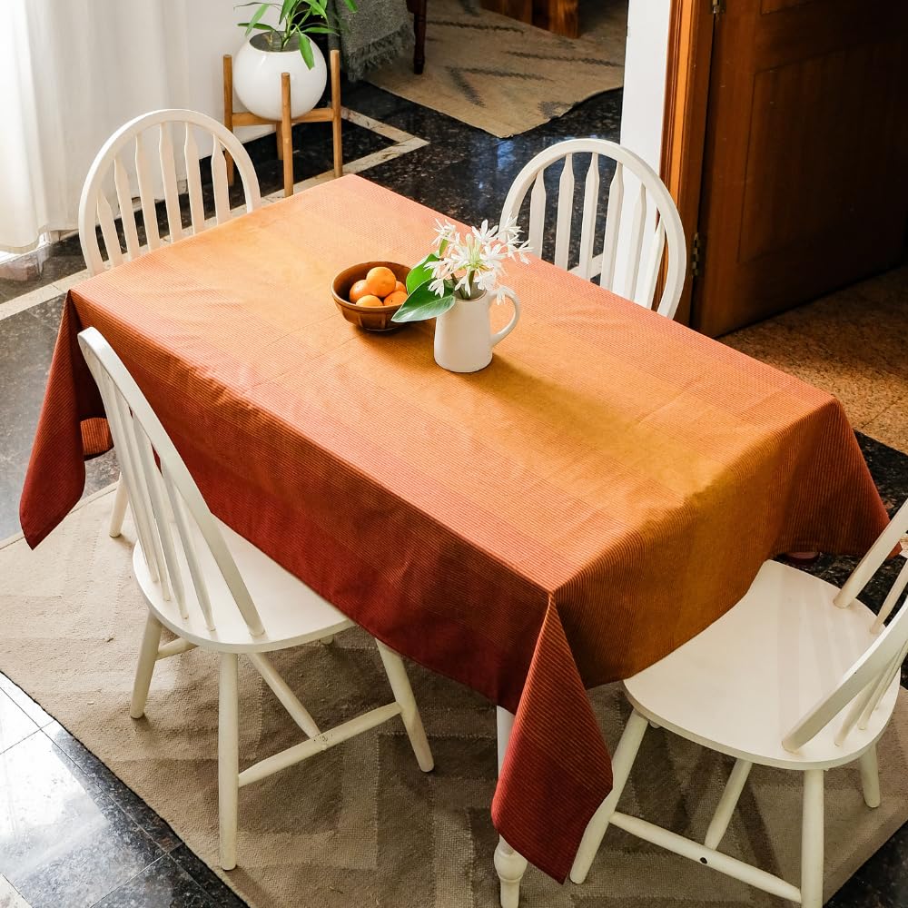 THE YARD HOUSE Wipeable & Anti-Slip Woven Table Cover -Serene Sunset (Rectangle 4 Seater, 122cm X 183cm)| Protects Against Spills, Scratches & Damages | Family Dining, Party, Gifting