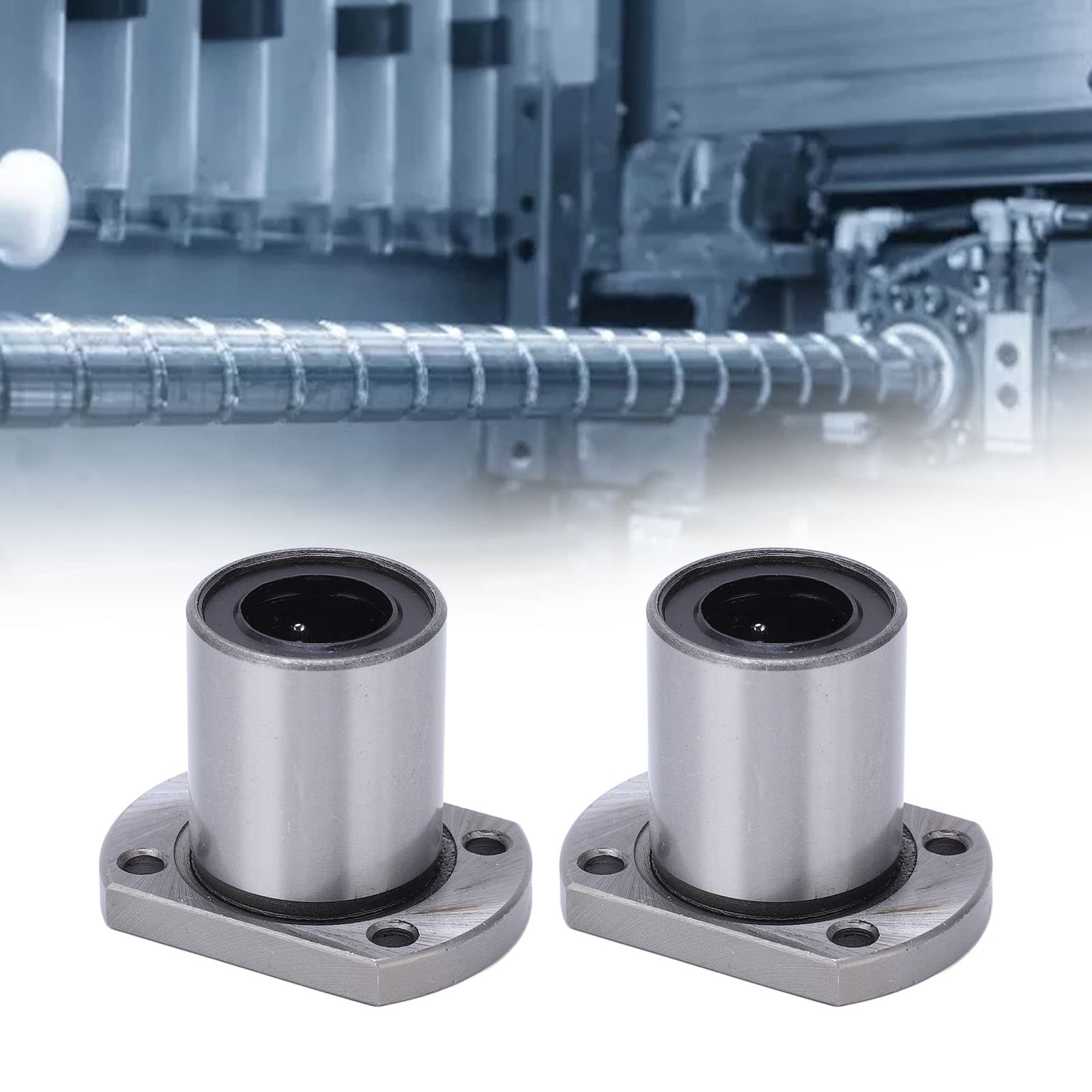 2 Pièces Roulement à Billes Linéaire LMH16UU 16mm Conception de Bride en Acier Idéal Roulement à billes à mouvement linéaire pour les Axes CNC