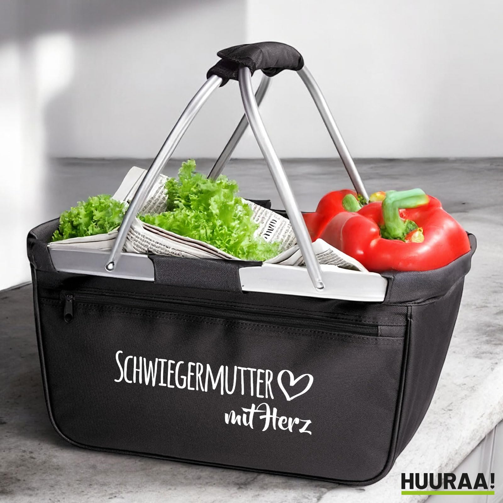 Huuraa Einkaufskorb Schwiegermutter mit Herz Geschenk