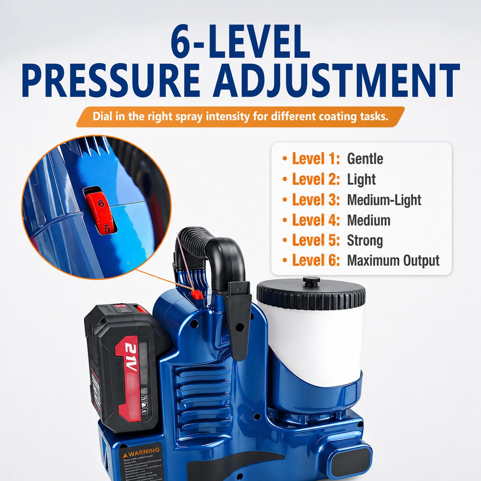 Pulvérisateur Airless sans Fil 1,2L, Machine Haute Pression 550W