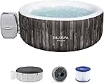 Bestway SaluSpa Bahamas 2-4 Person Inflatable Hot Tub, Round Energy-Efficient Portable Spa with 120 AirJets, 71