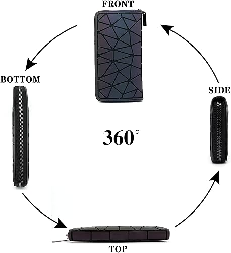 Miniatura 4 de CAFINY Bolsa de maquillaje reflectante holográfica, pequeña bolsa de cosméticos para mujer, bolsa de maquillaje de uso diario, bolsas de aseo