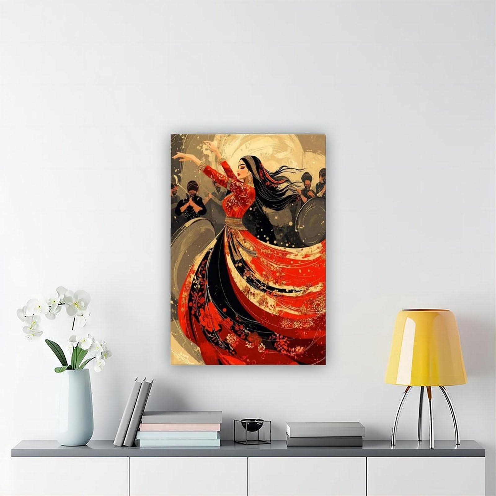 Stampa artistica da danza, poster su tela tradizionale per festival culturali, decorazione per camera da letto, ufficio, stanza, regalo, 40,6 cm di lunghezza x 61 cm di larghezza
