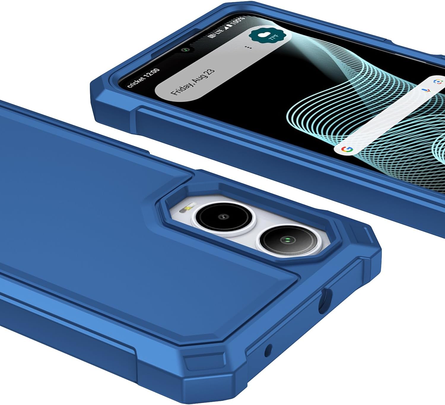 Close-up of the bottom of the phone case, showing precise cutouts for the charging port and speaker.