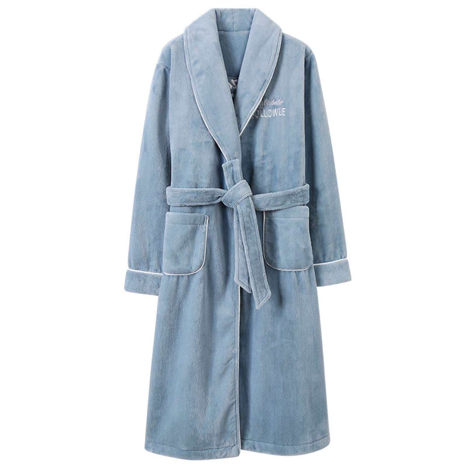 Chemise de nuit respectueuse de la peau longue et chaude couleur unie