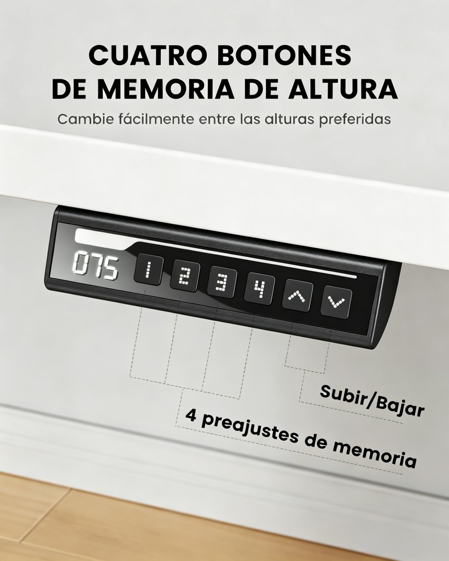 Marsail Escritorio Elevable Eléctrico 180x80,MAX 100 kg, Estructura Metálica Reforzada, Tablero de Cuatro Partes, Motor sin Escobillas, Silencioso, Escritorio Ajustable para Oficina en Casa y Gaming