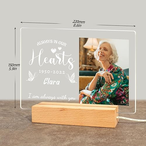 Miniatura 4 de BeneCharm Regalos conmemorativos personalizados, regalos de condolencias para madres, regalos de condolencias personalizados, lámpara de imagen