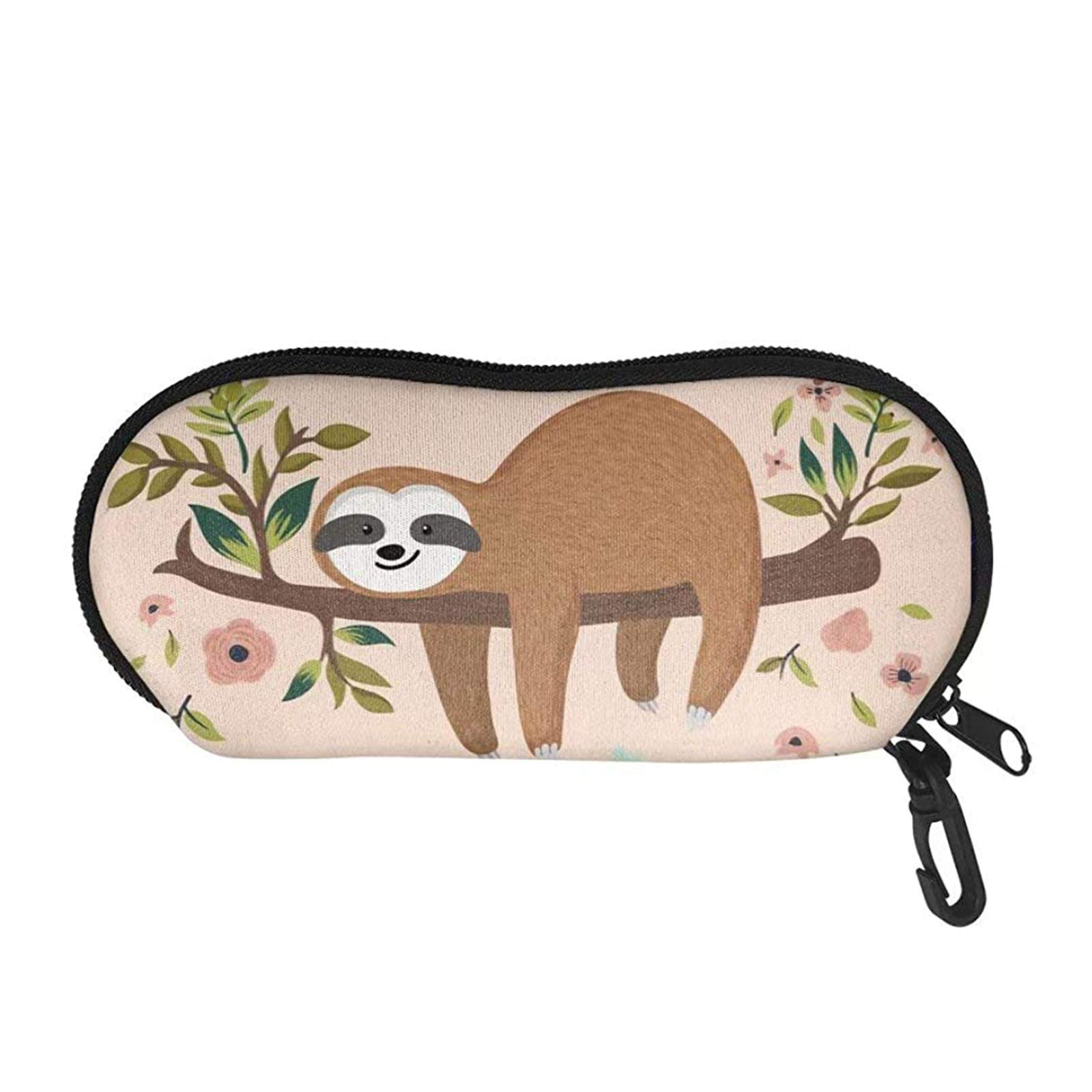 SEANATIVE Waterproof Eyeglasses Sunglasses Case Cute Sloth Pattern Durable Anti-Scratch Glasses Carry Bag Box