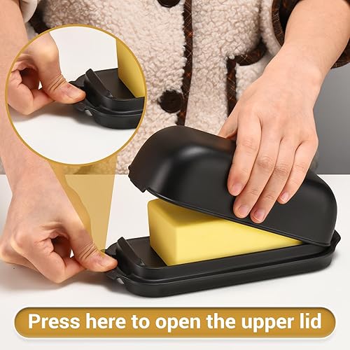 Miniatura 3 de AONCO Mantequillera con tapa, recipiente para mantequilla para encimera, mantel de mantequilla irrompible para decoración de cocina del hogar,
