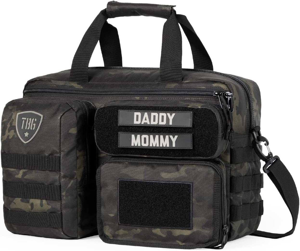 4th Gen Tactical Diaper Bag for Dads w/Included Changing Mat, Stroller Straps