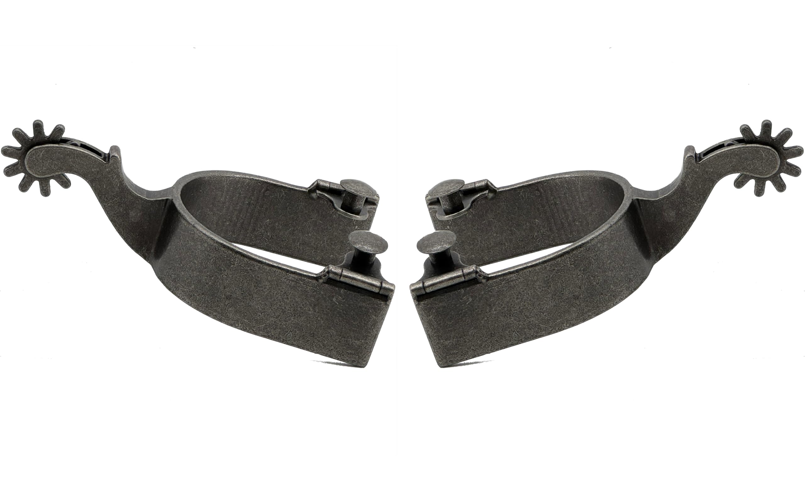 Jeereal Western-Cowboy-Sporen für Herren, mit Sporenriemen, antikes versilbertes Eisen, 2,5 cm Band, 5,4 cm Schaft