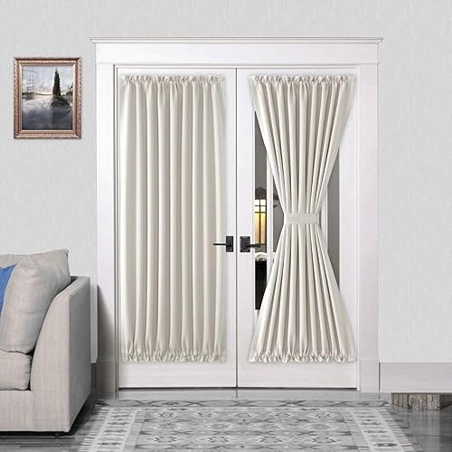 Miniatura 225 de DWCN Cortinas para puerta francesa: cortina térmica con bolsillo para barra para puertas con ventana de cristal, puertas de cocina y patio