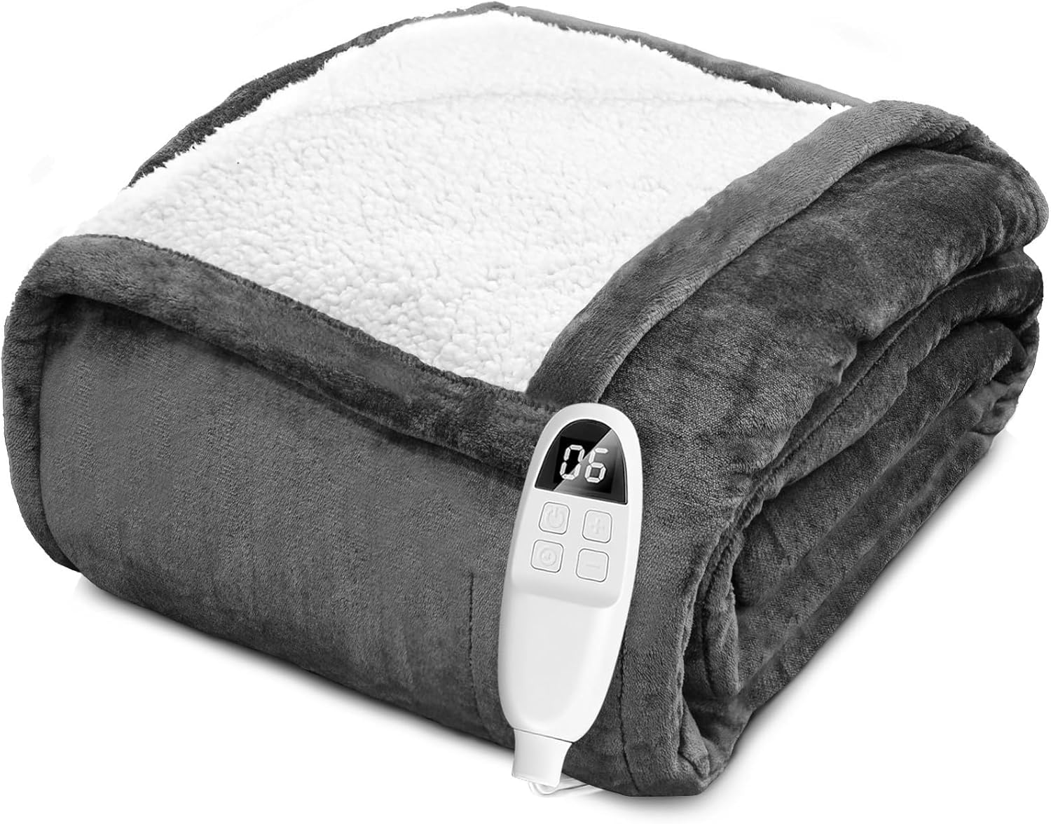 Heated Blanket Throw, 72” x 84” Soft Fleece Electric Blanket, 6 Heat Levels & 1-10 Hours Timer Auto Off, Fast Heating Blanket for Home Office Use, ETL Certified, Machine Washable