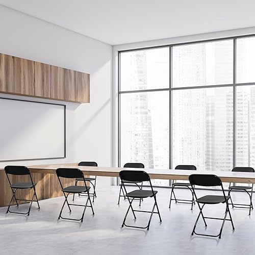 Miniatura 2 de Silla plegable de 10 piezas, sillas de plástico con capacidad de 330 libras, fácil de plegar y almacenar, adecuadas para interiores y exteriores