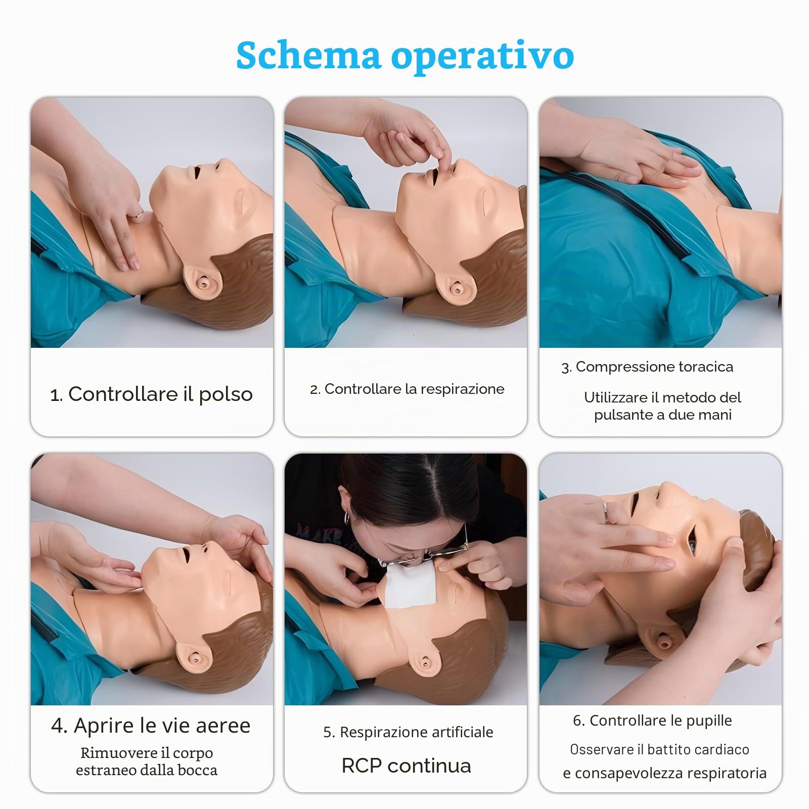 Manichino Rianimazione Per Adulti A Mezzo Corpo, Manichino Primo Soccorso Rcp Kit, Manichino Professionale Per Addestramento Modello Didattico