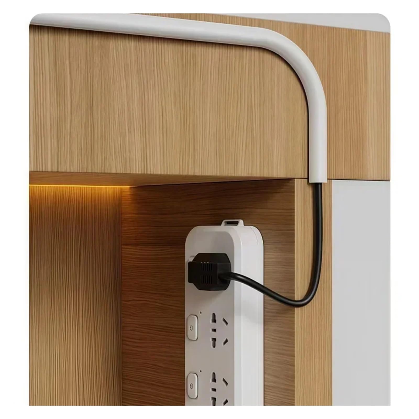 Canalina Passacavi Guaine di copertura for cavi da pavimento in PVC Protezioni for flessibili for condutture elettriche Spegnicavi autoadesivi for pavimenti(A-white,5m)