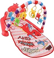 Vista 8 de Baby Gym Play Mat with Mirror Rattle, Early Education Toys for Infants, Tummy Time Activity Mat for Sensory Development
