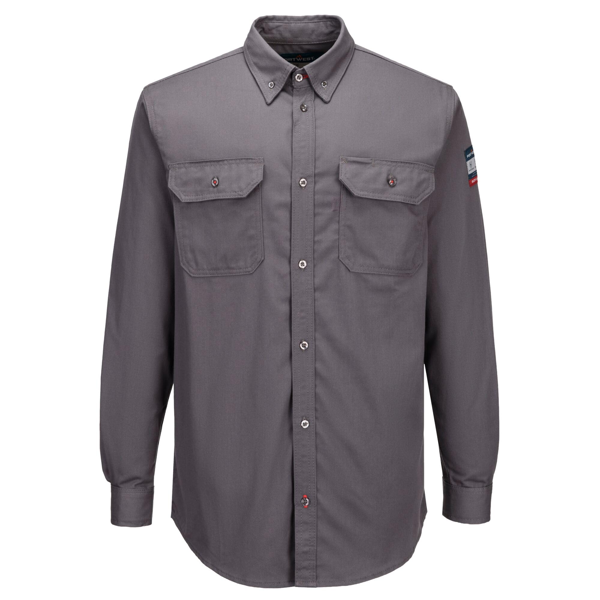 Portwest Camisa Bizflame 88/​12, Tamaño: S, Color: Gris, FR89GRRS