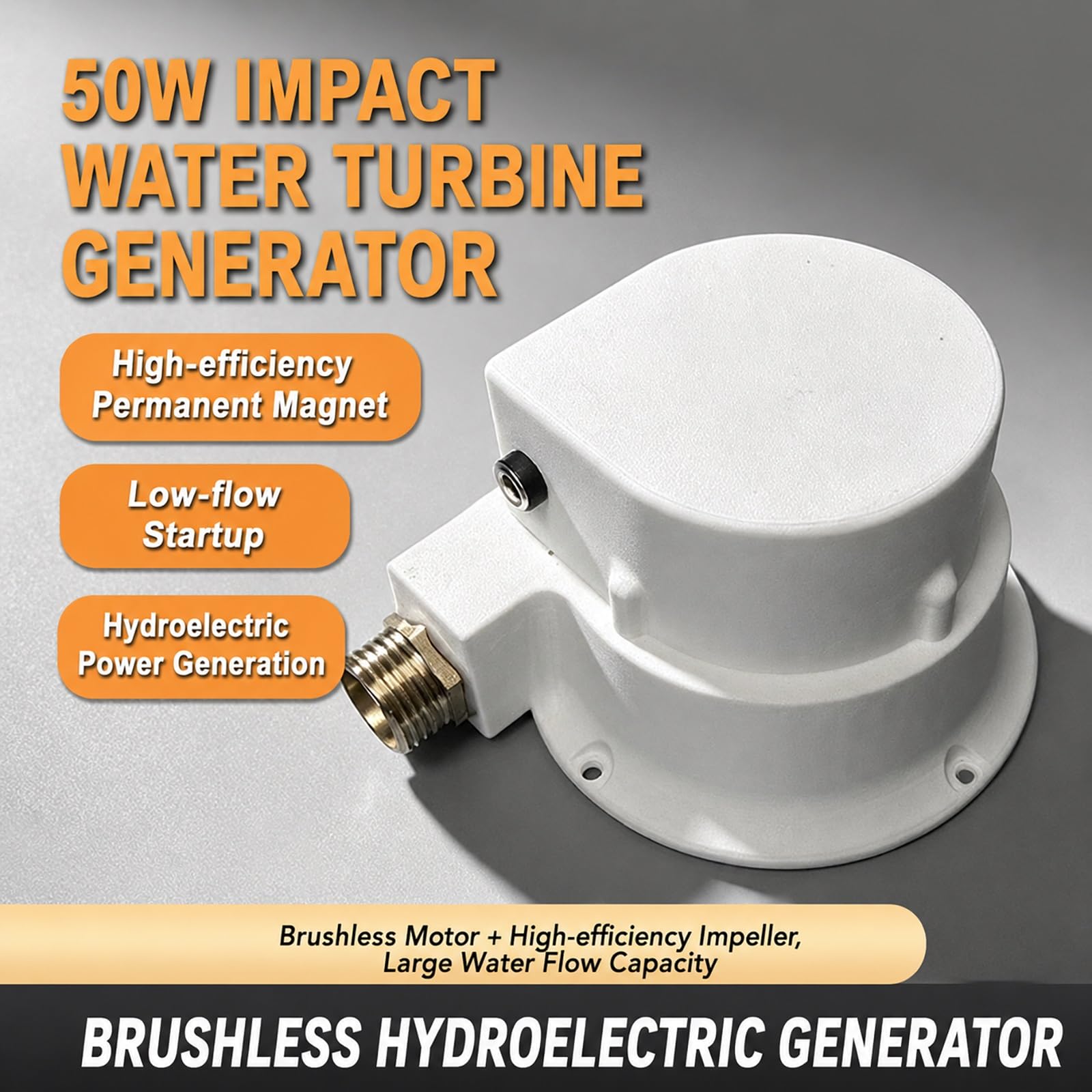 Generatore Idroelettrico 50W Turbina Ad Acqua Senza Spazzole Tipo Pelton