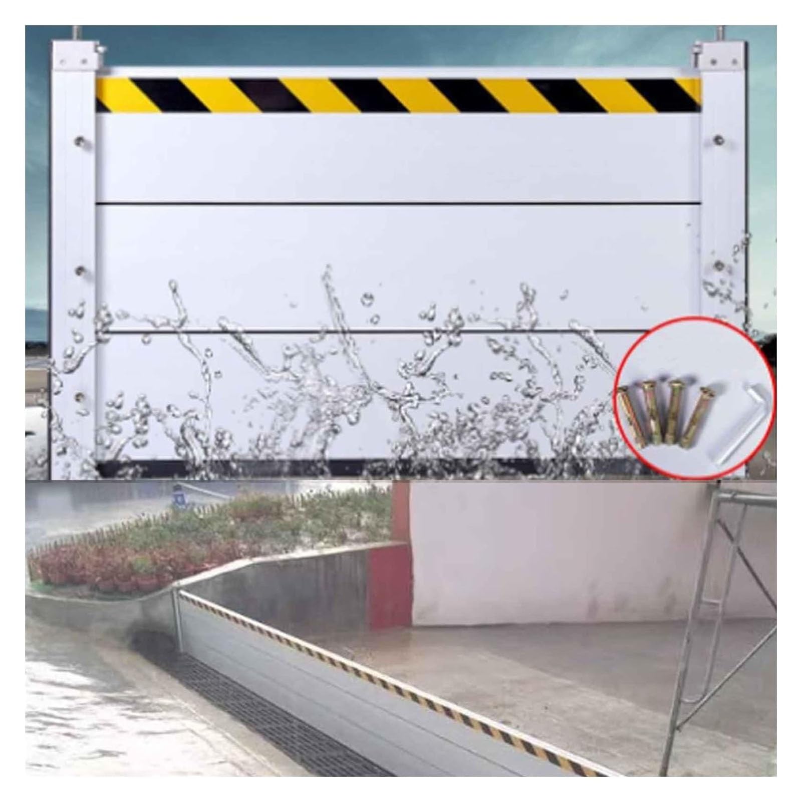 Barrière anti-inondation pour porte de garage et fenêtre de sous-sol en alu