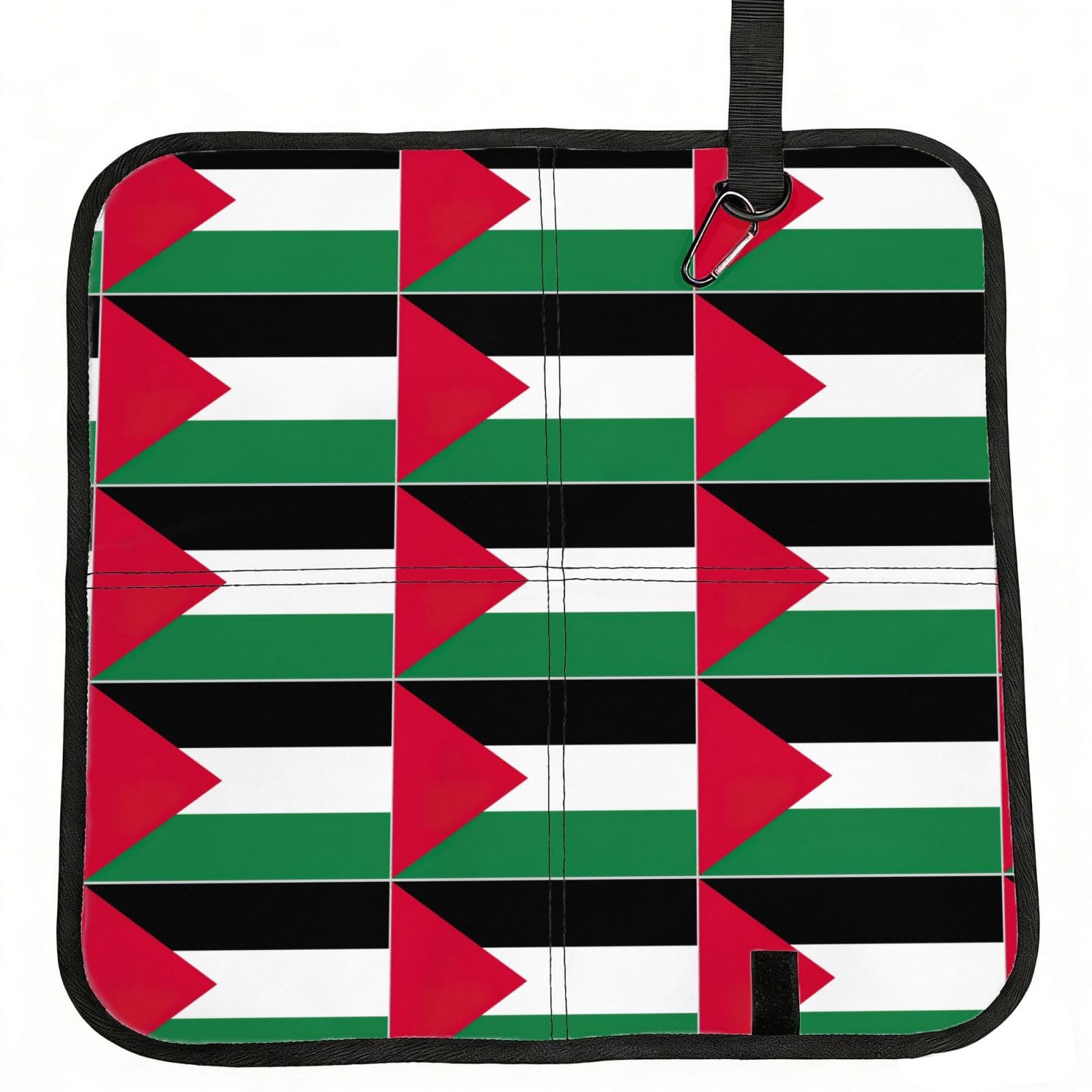 DIEzig Palestine flag Printed Compact Foldable Sitting Pad Oxford Base, Portable Cushion for Fishing Sports Events