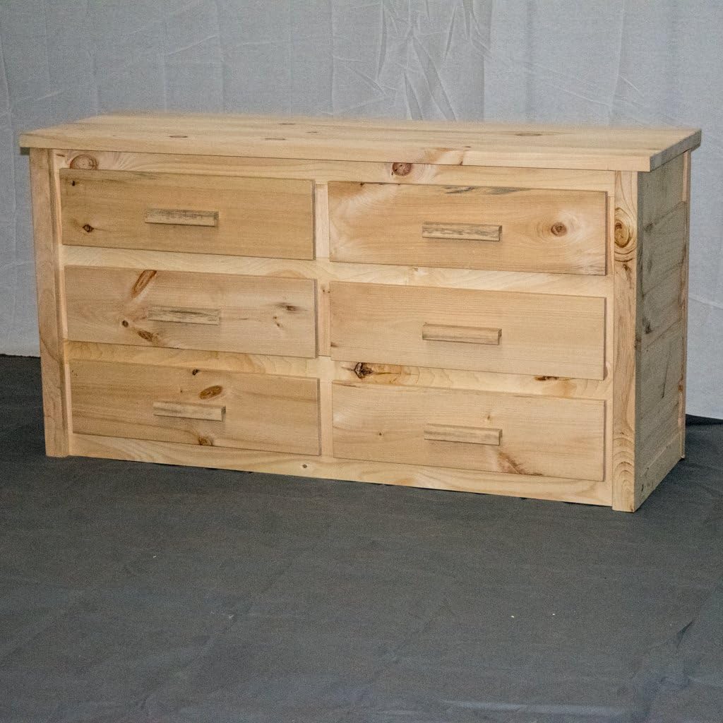 Unfinished Dresser [6 Drawer] - Dovetail/Modern/Solid Wood/Amish Made in USA