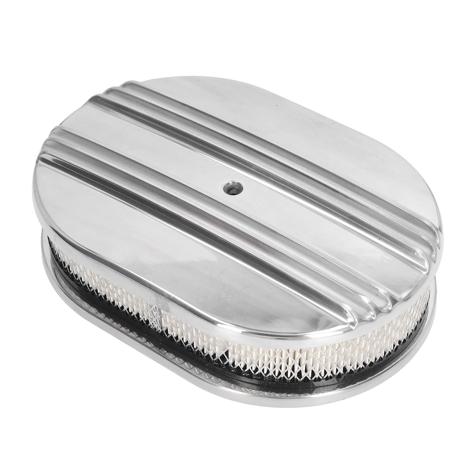 Filtro de Aire Ovalado, Alto Rendimiento, Diseño de Media Aleta, Filtro de Aire de Aluminio, Fuerte y Resistente, Apto para Carburadores, para Coches, Motos, Trabajos Manuales, Afi