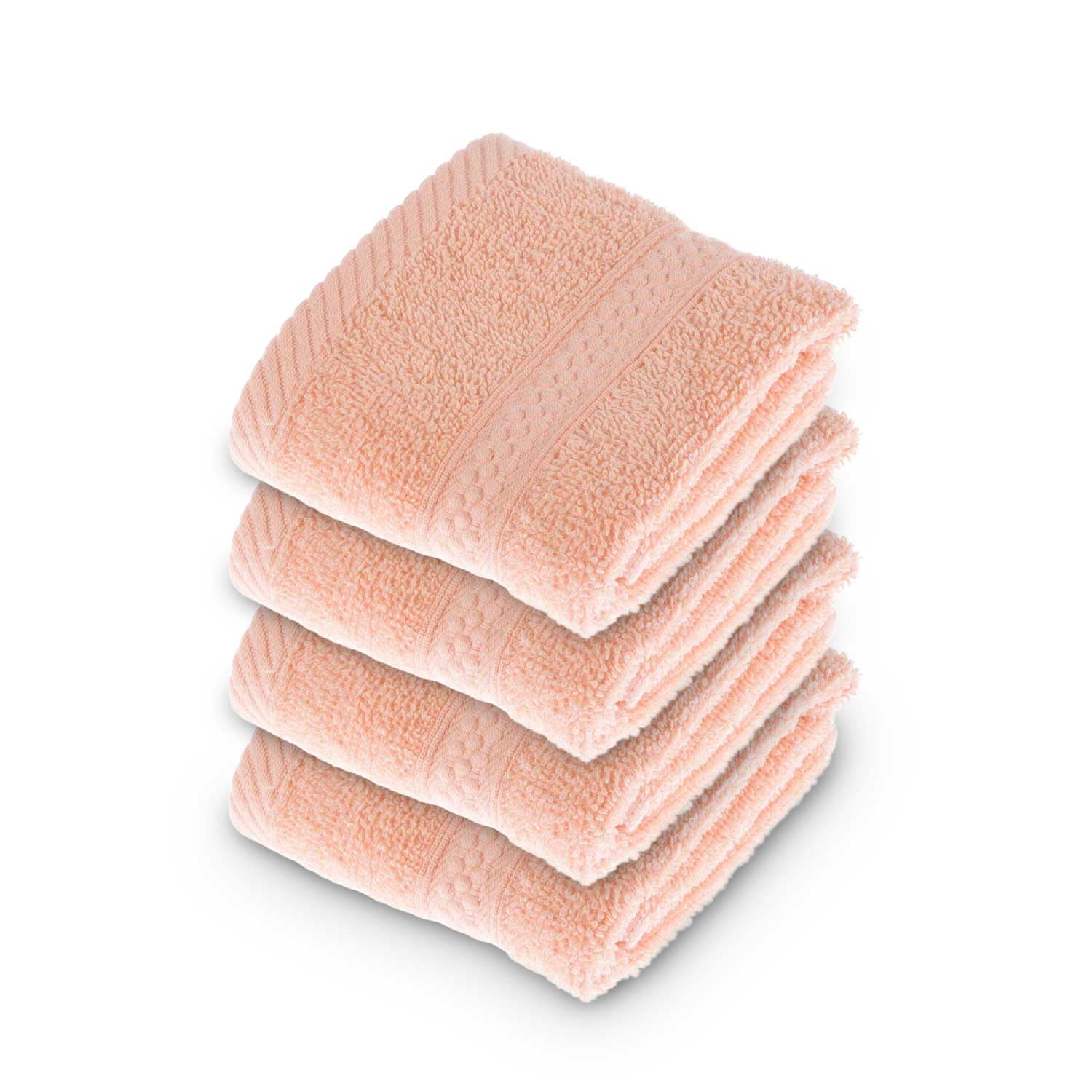 HOMESCAPES Light Blue Turkish Cotton Set of 4 Face Cloths Flannel Super Soft Thick & Absorbent 500 GSM Towel Heavy Weight for everyday Luxury — view 158