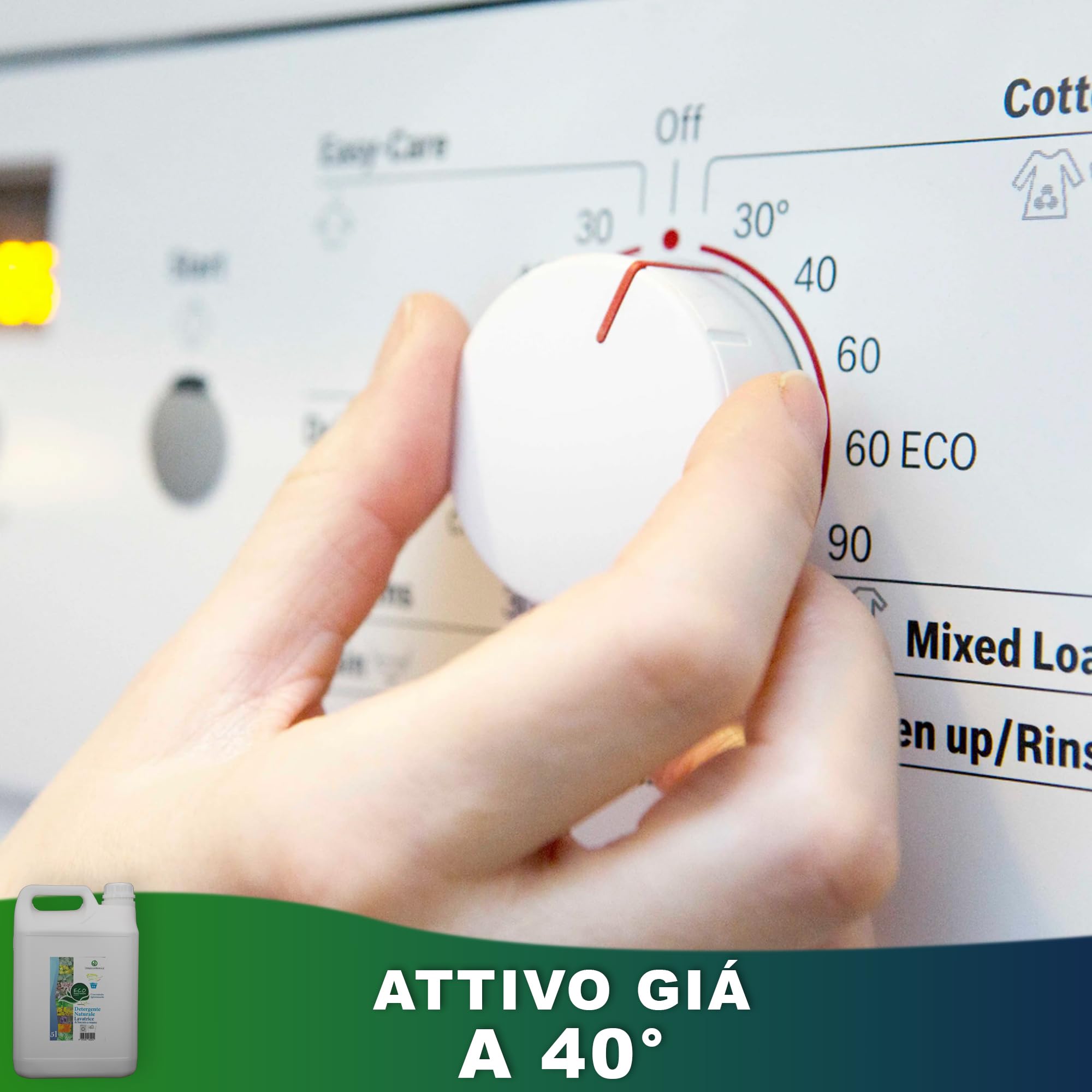 Detergente líquido biológico concentrado para lavadora - Fuerte poder de limpieza con pH neutro - 5 l