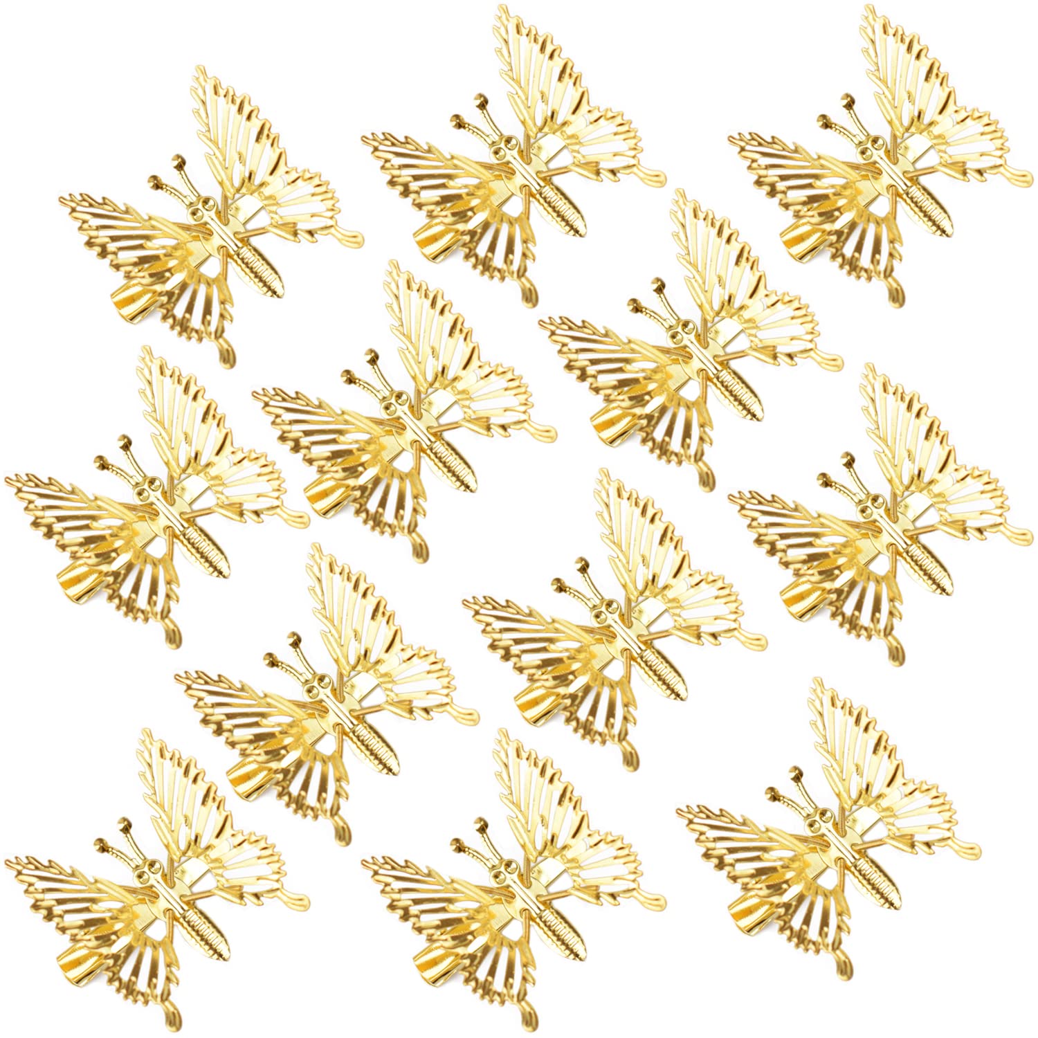 12 Pcs Butterfly Hair Clips, Moving Wings Butterfly Metal