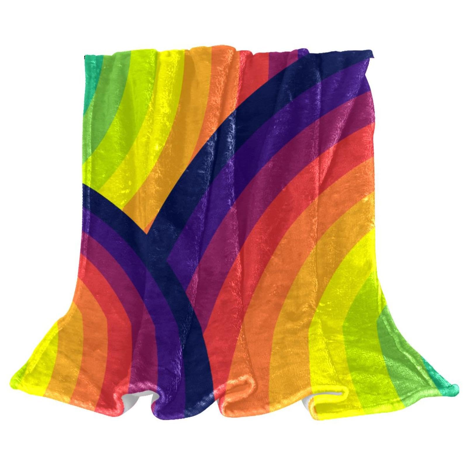 Couverture polaire arc-en-ciel plaid chaud et doux lit canapé 150x100cm
