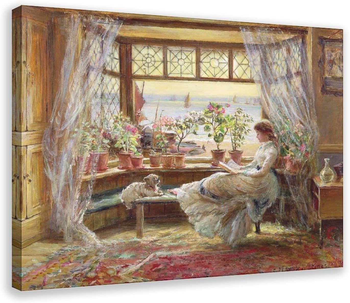 - DJIYH Charles James Lewis,Reading by The Window Canvas Posters Wall Art Bedroom Office Room Decor Gift 12x18inch(30x45cm)