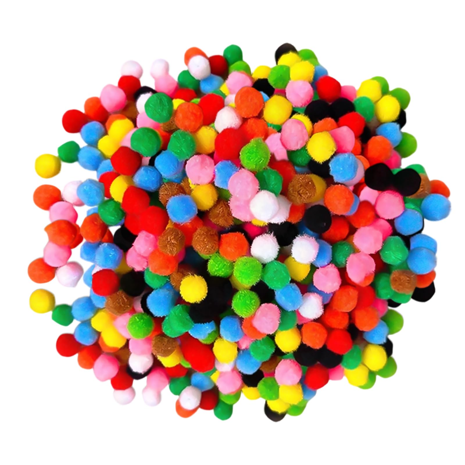 400 Assorted Pom Poms, 1cm Mixed Colours, Fluffy Craft Balls for DIY, Art, Decorations, Projects