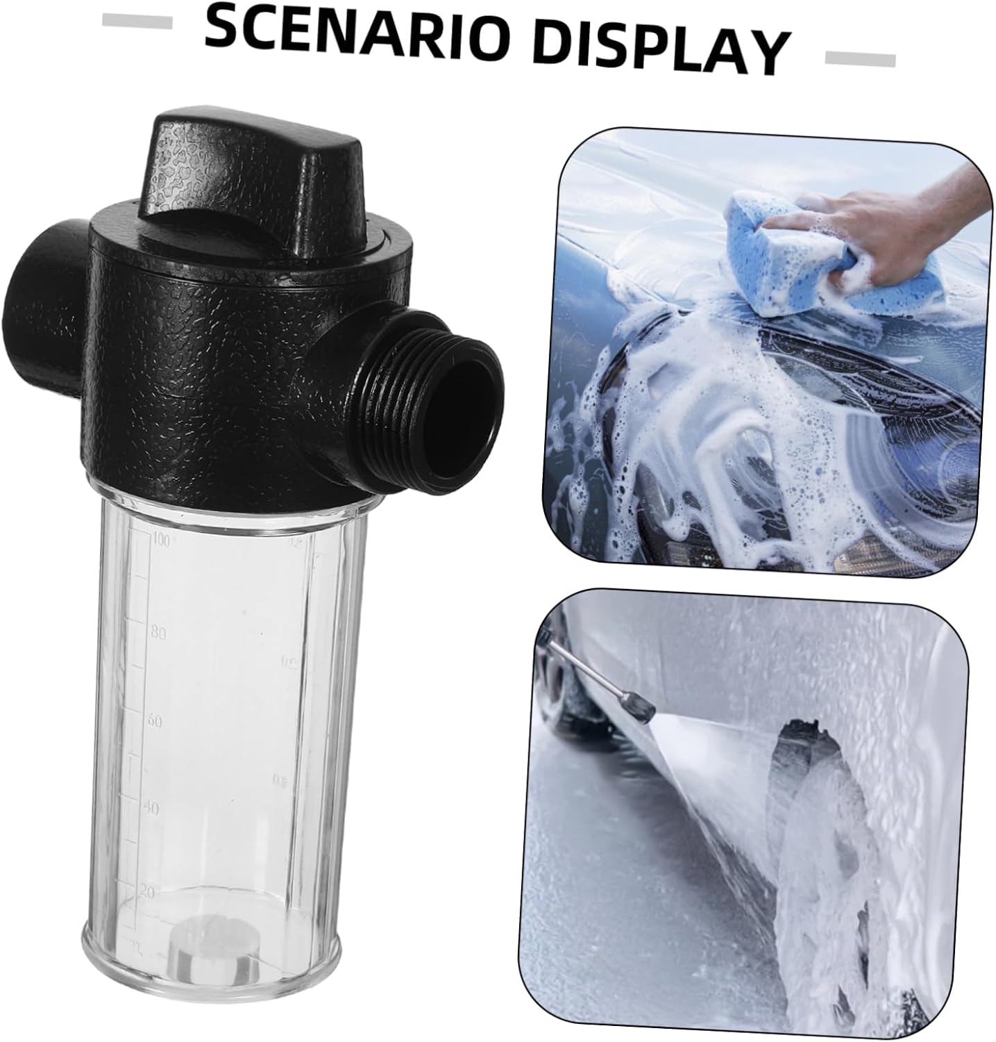 Car Wash Foam Sprayer Bottle Multi Functional Cleaning Accessory with Quick Connect Adapter for Tire and Pet Care Washing