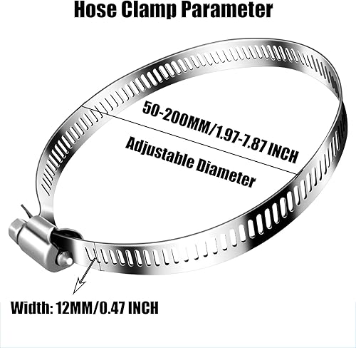 Miniatura 3 de 2 kits de montaje de poste, soportes de acero inoxidable 304 con abrazaderas de manguera ajustables (1.97 a 7.87 pulgadas de diámetro) para cajas de