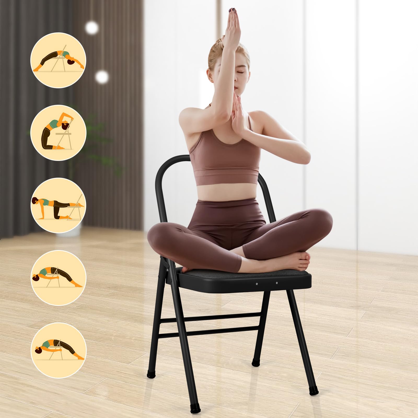Chair For Exercise INNOLIFE Foldable Backless Yoga Chair - Auxiliary ...