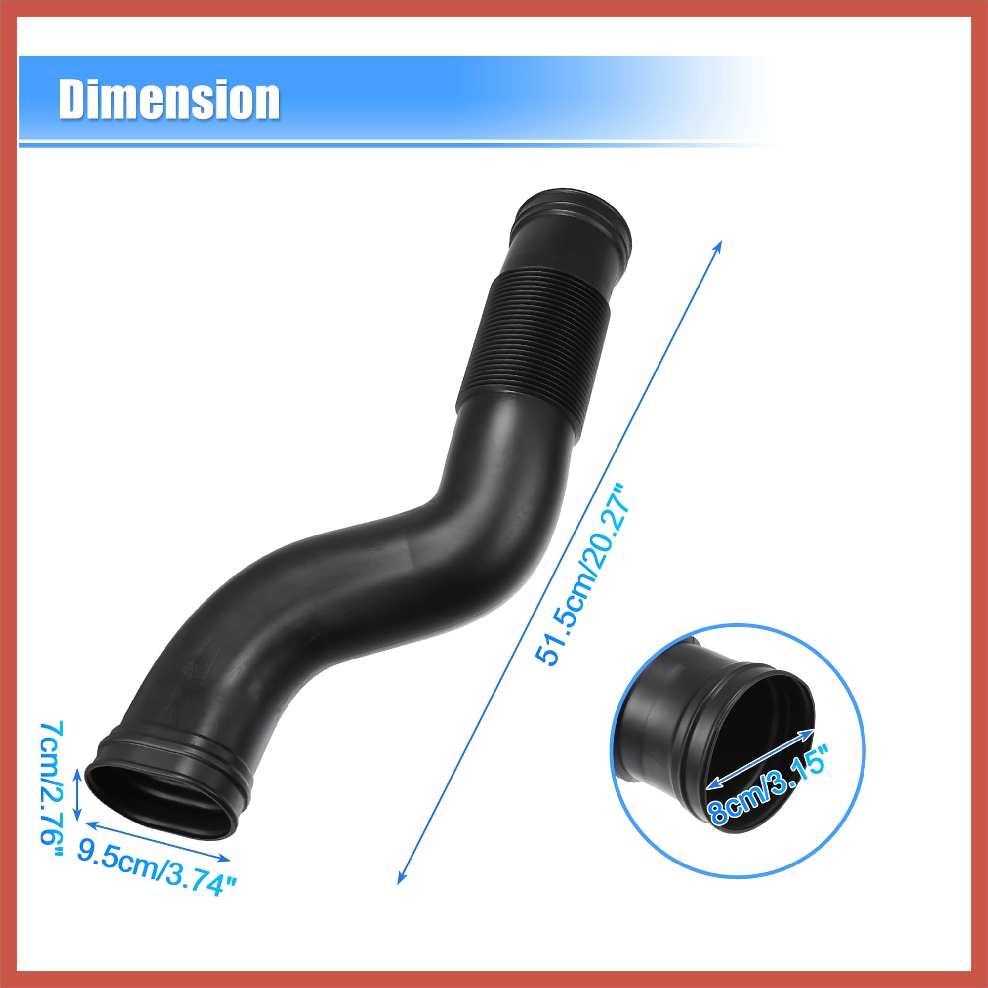 Mercedes-Benz GL450 GL550 ML350 Air Intake Hose Pair - Replacement For A1645051461 / A1645051361