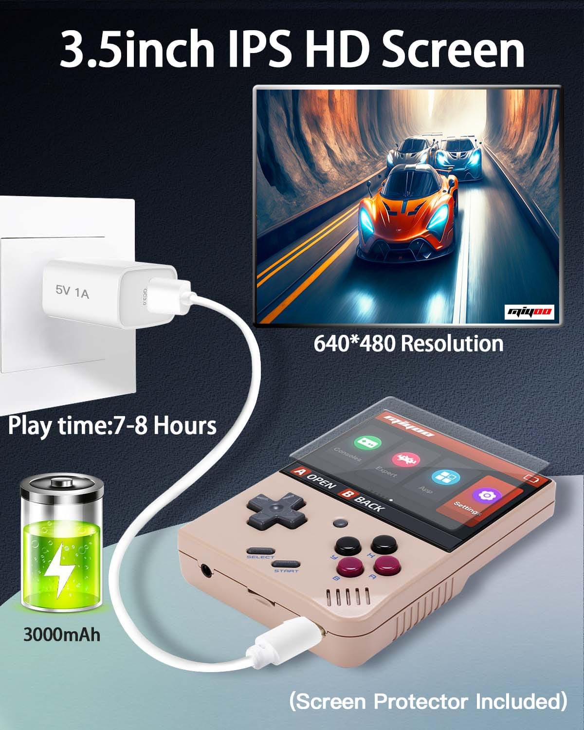 Amazon.co.jp: Miyoo Mini Plus、収納ケース付きハンドヘルドレトロ 