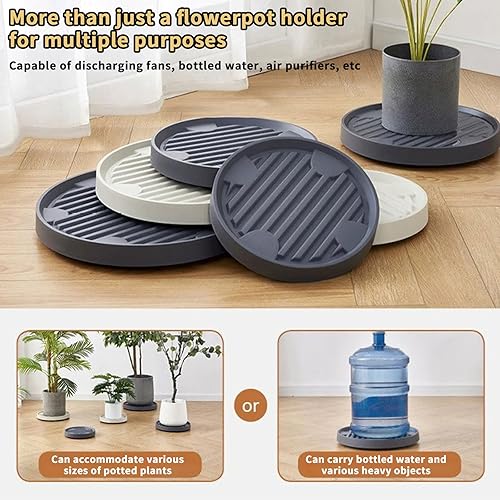 Miniatura 5 de 4 paquetes de 12 pulgadas para plantas con ruedas ocultas, soportes rodantes para plantas móviles de alta resistencia, platillo para macetas, base