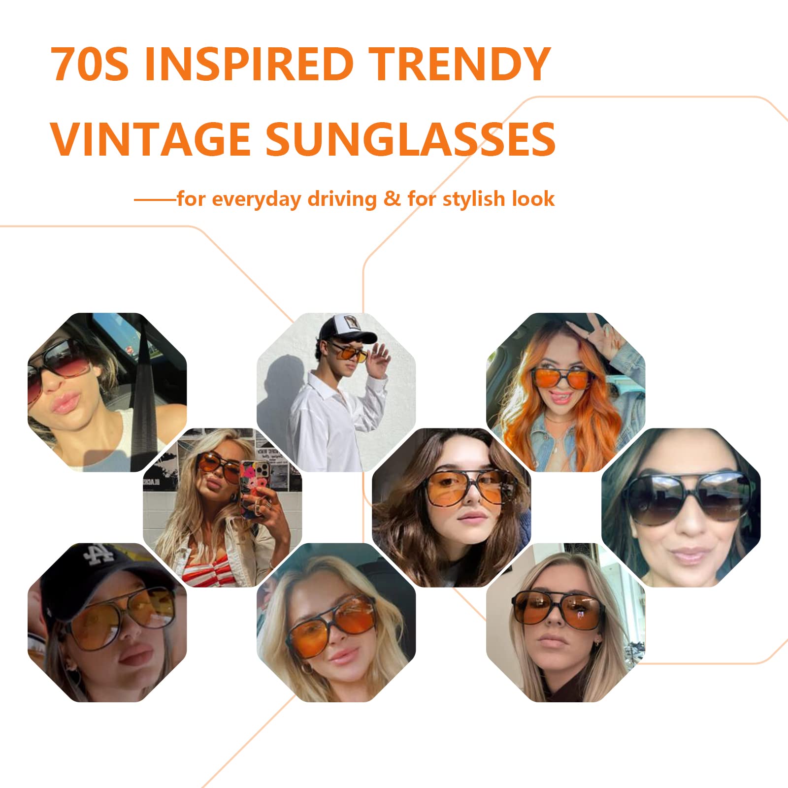 Xpectrum Trendy Retro Sunglasses for Men Women 70s Vintage Aviator Sun Glasses Classic Shades