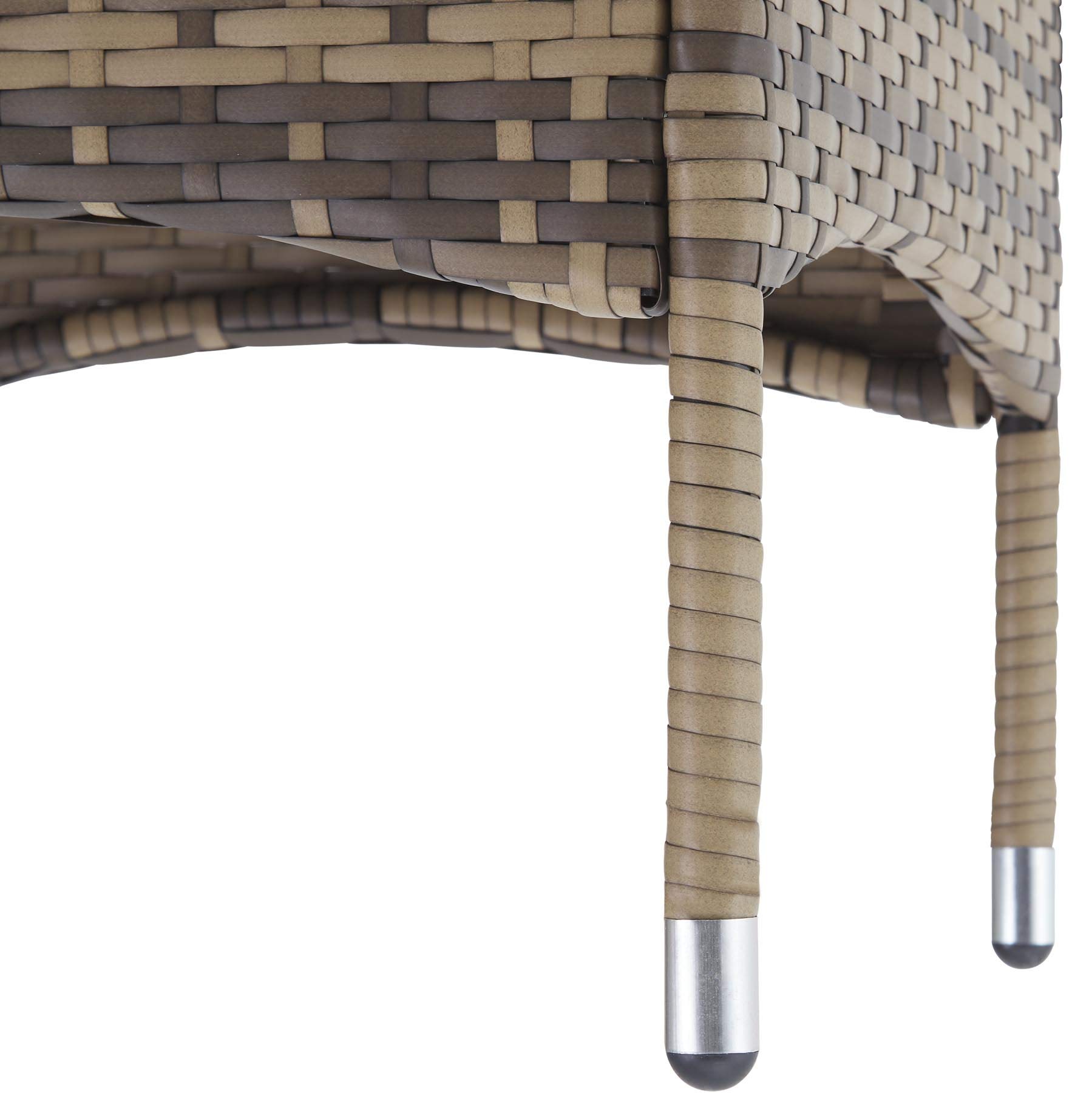tectake® Set da Giardino in Rattan Lucerna, Robusto Telaio in Acciaio, Set Sedie da Esterno, Tavolino Salotto con Piano in Vetro, Comodi Cuscini, Design Moderno - Naturale