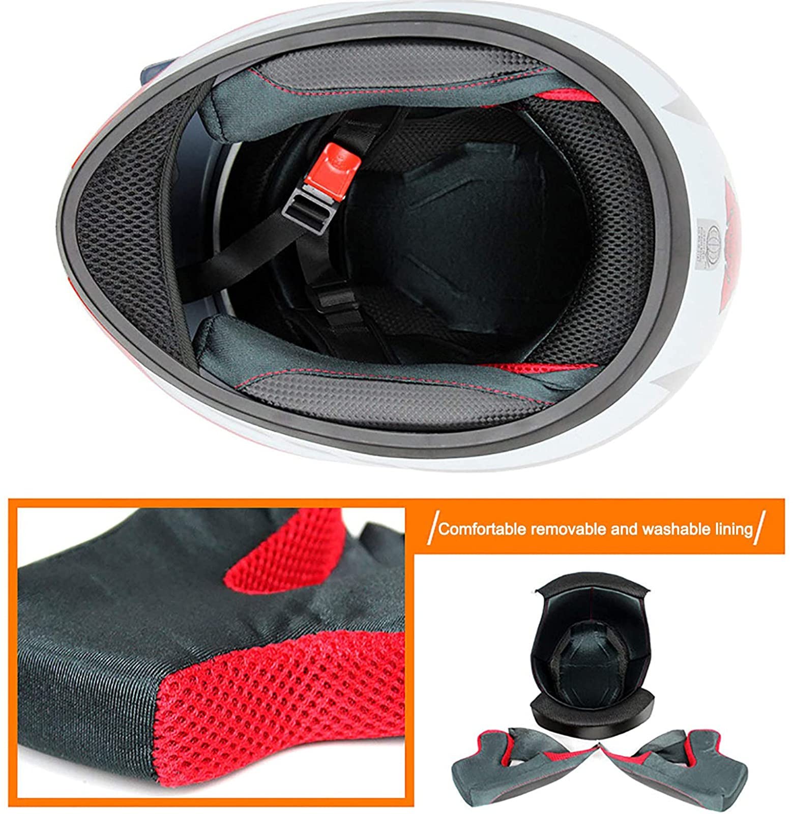 Casco De Moto De Cara Completa Con Orejas De Gato Para Mujer, Guantes/Mascarilla, Cascos De Moto Hombres Mujeres, Casco De Motocicleta De Cara Completa, Casco De Carretera Con Orejas H,M
