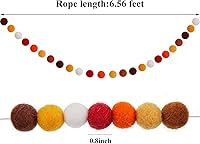 Vista 2 de WILLBOND 3 Piezas Guirnalda de Bolas de Fieltro de Lana Arcoíris Coloridos Pompones de 6.5 pies de Largo, 24 Bolas para Pascua, Mardi Gras, Aula